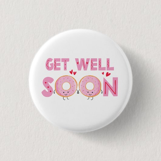 Schattige Donut Beterschap Ronde Button 3,2 Cm (Voorkant)