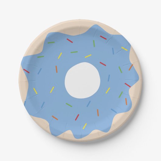 Schattige donut (blauw) papieren bordje (Voorkant)
