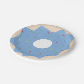 Schattige donut (blauw) papieren bordje (Gekanteld)