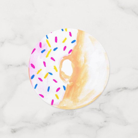 Schattige donut confetti kind verjaardagsfeestje (Kleine voorkant)