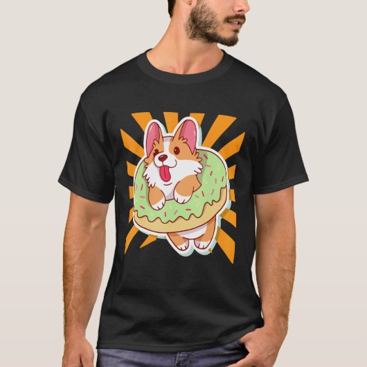 Schattige Donut Corgi T-shirt (Voorkant)
