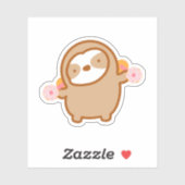 Schattige Donut Gym Workout Luiaard Sticker (Vel)