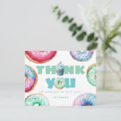 Schattige Donut Jongen Aangepaste Bericht Kinderen Bedankkaart (Staand voorkant)