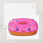 schattige donut kawaii briefkaart (Voorkant / Achterkant)