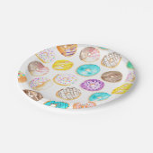 Schattige donut verjaardagspapier bord (Gekanteld)