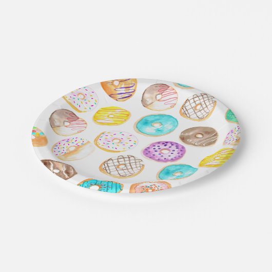 Schattige donut verjaardagspapier bord (Gekanteld)