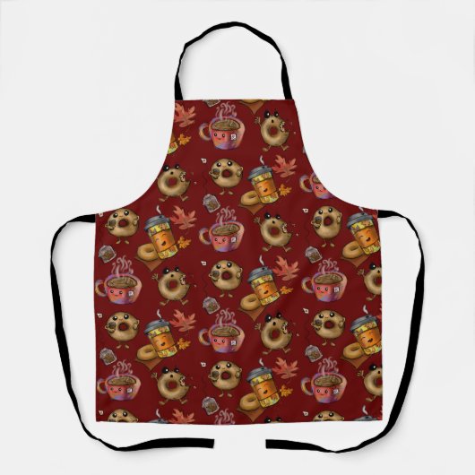 Schattige donuts en Tea All-Over Print Schort (Voorkant)