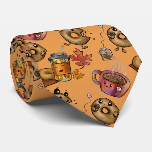 Schattige donuts en thee stropdas (Opgerold)