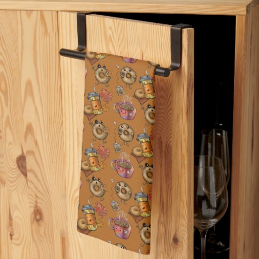 Schattige donuts en thee theedoek (Derde Gevouwen)