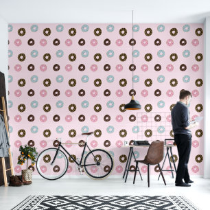 Schattige Donuts Roze Behang