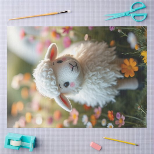 Schattige donzig schapenweefsel tissuepapier (Craft)