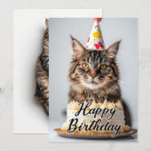 Schattige donzige kat - Cat Lover Verjaardagskaart (Voorkant / Achterkant)