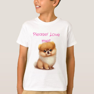 Schattige donzige pommerse puppy t-shirt