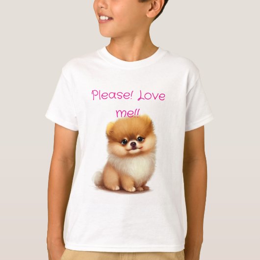 Schattige donzige pommerse puppy t-shirt (Voorkant)