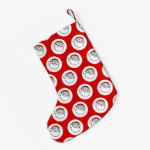 Schattige Doodle Art Kerstman op Rood