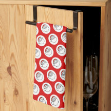 Schattige Doodle Art Kerstman op Rood