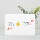 SCHATTIGE DOODLE EXTREME-LETTERTYPE BEDANKKAART (Staand voorkant)