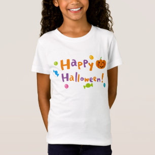 Schattige Doodle Fijne Halloween Snoep en Pompoen T-shirt