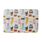 Schattige Doodle Hand getrokken kattenpatroon Badmat (Voorkant)