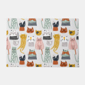 Schattige Doodle Hand getrokken kattenpatroon Deurmat (Voorkant)