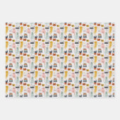 Schattige Doodle Hand getrokken kattenpatroon Inpakpapier Vel (Voorkant 2)