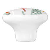 Schattige Doodle Hand getrokken kattenpatroon Keramische Knop (Zijkant)