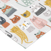 Schattige Doodle Hand getrokken kattenpatroon Medium Tafelloper (Hoek)