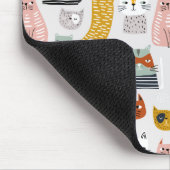 Schattige Doodle Hand getrokken kattenpatroon Muismat (Hoek)