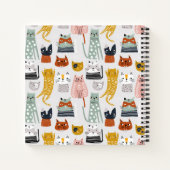 Schattige Doodle Hand getrokken kattenpatroon Notitieboek (Achterkant)