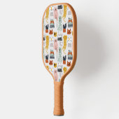 Schattige Doodle Hand getrokken kattenpatroon Pickleball Paddle (Links)