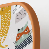 Schattige Doodle Hand getrokken kattenpatroon Pickleball Paddle (Links Detail)