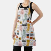 Schattige Doodle Hand getrokken kattenpatroon Schort (Insitu)