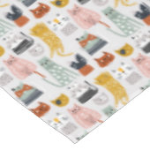 Schattige Doodle Hand getrokken kattenpatroon Tafelkleed (Gekanteld)