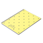 Schattige Doodle Hart Patroon Grijs Geel Custom 20 Notitieboek (Linkerzijde)