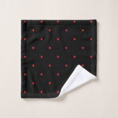 Schattige Doodle Heart Pattern Rood Zwart Stijlvol Bad Handdoek (Wasdoekje)