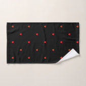 Schattige Doodle Heart Pattern Rood Zwart Stijlvol Bad Handdoek (Handdoek)
