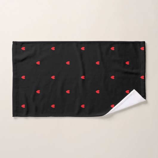 Schattige Doodle Heart Pattern Rood Zwart Stijlvol Bad Handdoek (Handdoek)