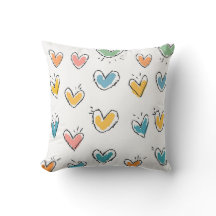 Schattige Doodle Hearts Hand Teken Liefde Kleurrij