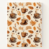 Schattige Doodle koffiepatroon | Aangepaste spiraa Notitieboek (Achterkant)