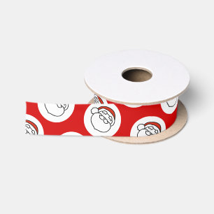 Schattige Doodle Kunst Kerstman op Rood Satijnen Lint