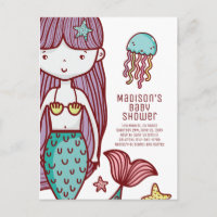 Schattige Doodle Mooie Zeemeermin & Kwallen Baby S