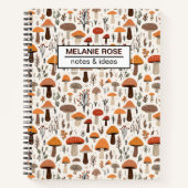 Schattige Doodle Mushrooms Pattern | Spiraal Notit Notitieboek (Voorkant)