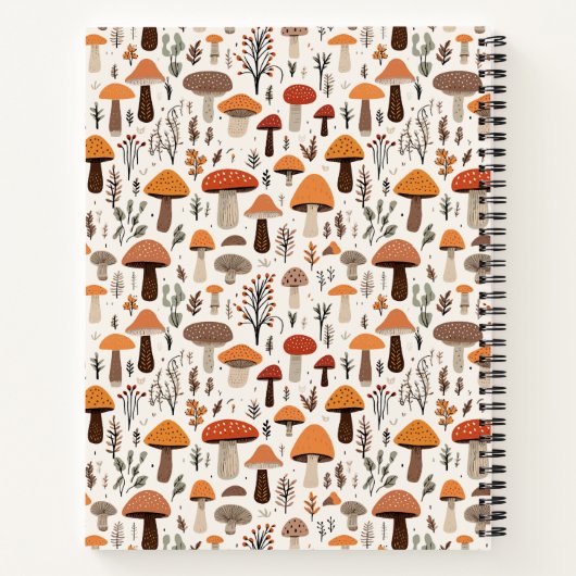 Schattige Doodle Mushrooms Pattern | Spiraal Notit Notitieboek (Achterkant)