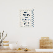 Schattige Doodle Rust, Reset, Voel je beter School Poster (Keuken)