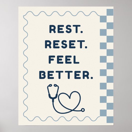 Schattige Doodle Rust, Reset, Voel je beter School Poster (Voorkant)