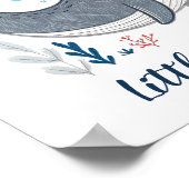 Schattige Doodle Whale Nursery Wall Art Poster (Hoek)