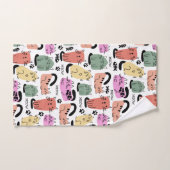 Schattige Doodlekatten En Pootafdrukken Bad Handdoek (Handdoek)