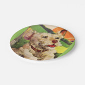 schattige doodshond uit 1940 papieren bordje (Gekanteld)