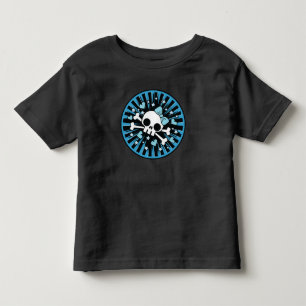 Schattige doodskop en gekruiste botten - Blauw Kinder Shirts