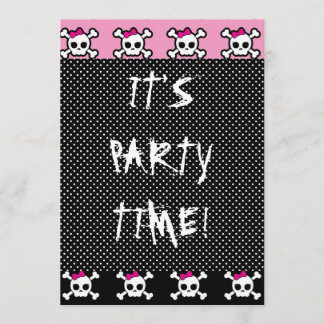 schattige doodskop punk goth feestje kaart